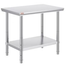 Stainless Steel Prep Table, 35 x 24 x 31 Inch, 700 lbs Load Capacity, Heavy ...