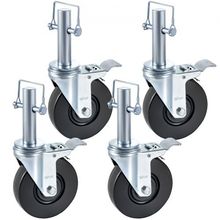 Baker Scaffold Wheels 4 Pack 5" Scaffolding Wheels 1" Solid Round Stem 280LB...
