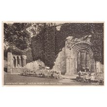 FOUNTAINS ABBEY, Galilee Porch & Westdoor unused. postcard Valentine no 71462 =