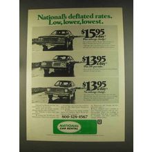 1976 National Car Rental Ad - Deflated Rates