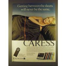 1980 Burlington Caress Sheets Ad - Between the Sheets