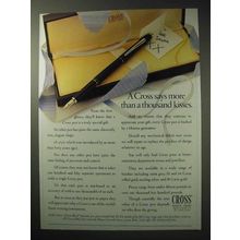 1986 Cross Classic Black Fountain Pen Ad - Says More