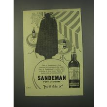 1949 Sandeman Port & Sherry Ad - One of Sandeman's fine sherries