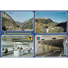 St Gotthard Strassentunnel Switzerland Postcard
