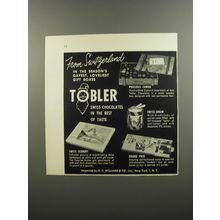 1953 Tobler Chocolate Ad - Precious Cargo; Swiss Drum; Swiss Scenery