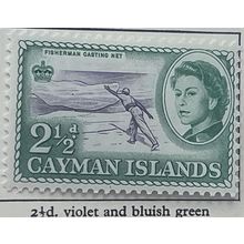 Cayman Islands QEII 1962 2½d Violet & Bluish Green Mounted Mint MM SG 169 stamp