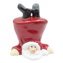 Ceramic Santa with Legs in the Air 12 CM Festive Christmas Decoration Jesus