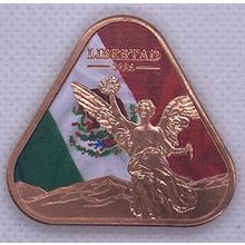 1 Oz Copper Collectile 2024 Triangle Mexico Libertad Onza With Mexican Flag