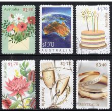 AUSTRALIA: 2025 CHERISHED CELEBRATIONS, SET 6 USED SELF-ADHESIVE STAMPS. 462/3
