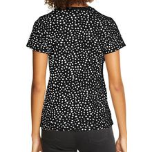Black Cheetah Print O-neck Short Sleeve T Shirt