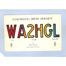 New Jersey Garwood QSL Card WA2HGL Walt Flesher 343 South Ave~2670