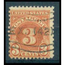 Used J82 3c Postage Due Average WA1341