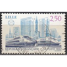 France 1993 Michel 2957 O Cote (2008) 1.00 € Lille TGV et Euralille Cachet rond