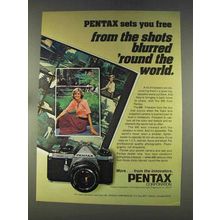 1977 Pentax ME Camera Ad - Shots Blurred Round World