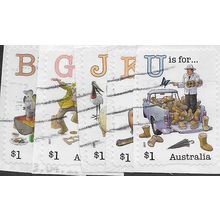 AUS 2017 (SET) (S/A)'FAIR DINKUM ALPHABET'(5v)(ON PAPER)' FINE USED (EBID64-075)