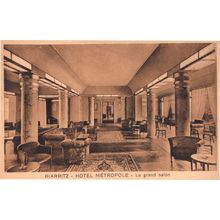 Le Grand Salon Biarritz Hotel Metropole France Old Postcard