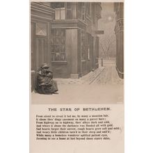 Homeless Poverty Person The Star Of Bethlehem Religious Songcard Postcard