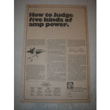 1973 Ampeg Amps Ad - How to Judge five kinds of amp power