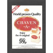 CRAVEN ''A'' VIRGINA CIGARETTES tobacco :- Original Vintage 1979 Advert