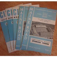 X 5 Manchester City Vintage 1960's Football Programmes.