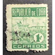 STAMP Cuba SG511 1948 1c Tobacco Pickers Used