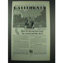 1928 California Tourism Ad - where Life is Better
