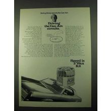 1969 J/Wax Kit Wax Ad - Stirling Moss Reports Can-Am