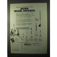 1971 Estes Model Rocket ad - Porta-Pad, X-Ray, Avenger