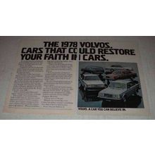 1978 Volvo 240, 260, 242GT Sports Sedan, 262C Car Ad