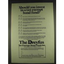 1978 The Dreyfus Fund Ad - Invest in Tax Exempt Bond