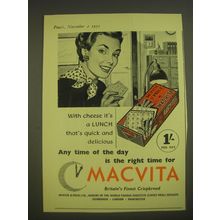 1955 McVitie & Price Macvita Ad - With cheese, it's a lunch that's quick