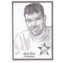 Heath Stream Zimbabwe Cricket Artist Drawing Limited Edn of 500 Postcard