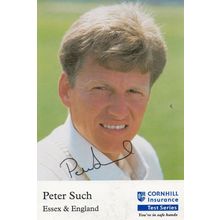 Peter Such Essex Club Cricket Hand Signed Card Photo