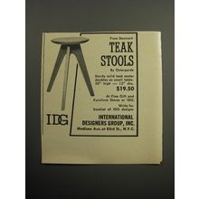 1957 IDG International Designers Group Advertisement - Teak Stools by Ostergarde
