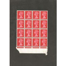 1969 4d Bright Vermilion stamps Block of 12