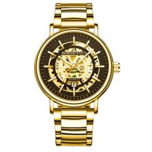 BINBOND B7872 Multifunctional Hollow Luminous Waterproof Quartz Watch, Black Ste