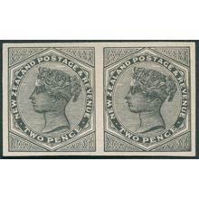 New Zealand 1891 2d black Official Reproduction SG188var imperf pair