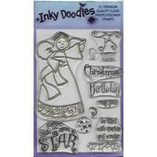 Inky Doodles. Star Angel Stamp Set. Stamping Cardmaking Scrapbooking Crafts