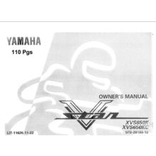 YAMAHA XVS650K XVS650KC OWNERS MANUAL MOTORCYCLE 104 PAGE ENGLISH
