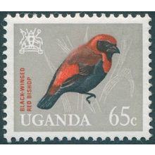 Uganda 1965 65c Red-crowned Bishop SG120 MNH