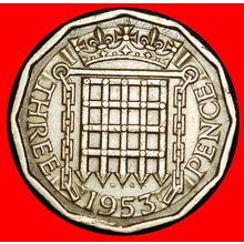 Ⰶ ELIZABETH II (1952-2022): GREAT BRITAIN ★ 3 PENCE 1953!★LOW START★NO RESERVE