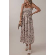 Multicolour Bohemian Ditsy Floral Smocked Fit Flare Sundress