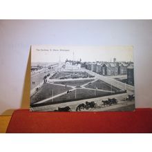 THE GARDENS, SOUTH SHORE, BLACKPOOL, LANCASHIRE. used antique postcard 1918 pm =
