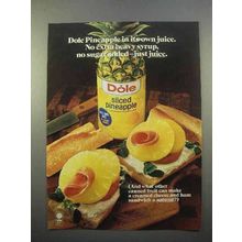 1978 Dole Sliced Pineapple Ad - In its own Juice
