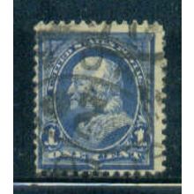 Used 264 1c Benjamin Franklin Barely Clears M02834