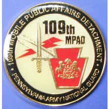 109th MPAD Pennsylvania National Guard. Challenge Coin. 1.50". 61b.