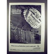 1972 Budweiser Beer Ad - Man Decides for Himself!
