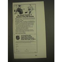1985 The Salvation Army Ad - You Should Consider A Gift Annuity