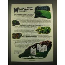 1988 Hoechst Roussel Acclaim 1EC Herbicide Ad - Pre Plan for Crabgrass