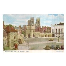 BOOTHAM BAR AND THE MINSTER, YORK used. postcard by Salmon. 1966 postmark =